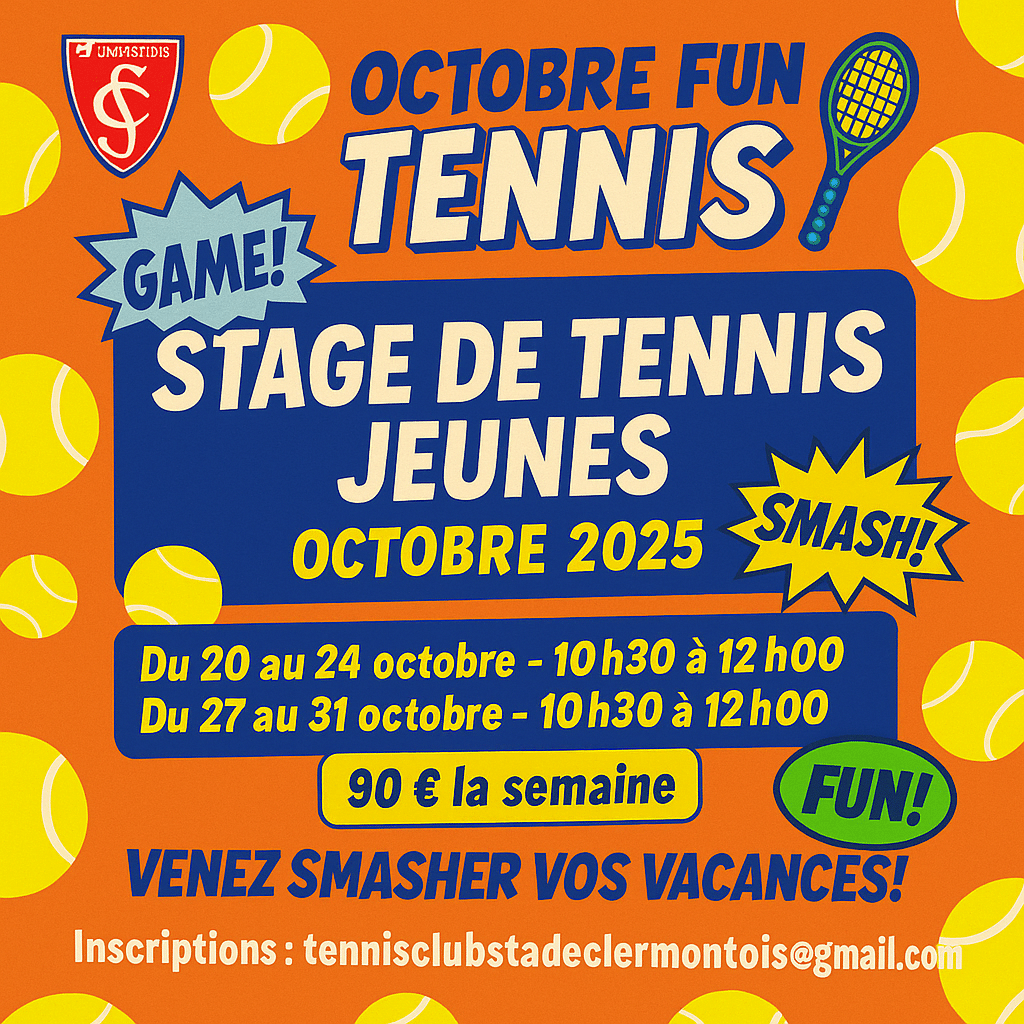 Stages de tennis pendant les vacances de la Toussaint